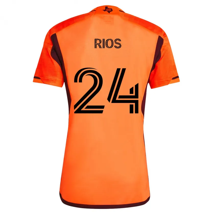 Danxen Kinder Paolo Ríos #24 Orange Schwarz Heimtrikot Trikot 2024/25 T-Shirt