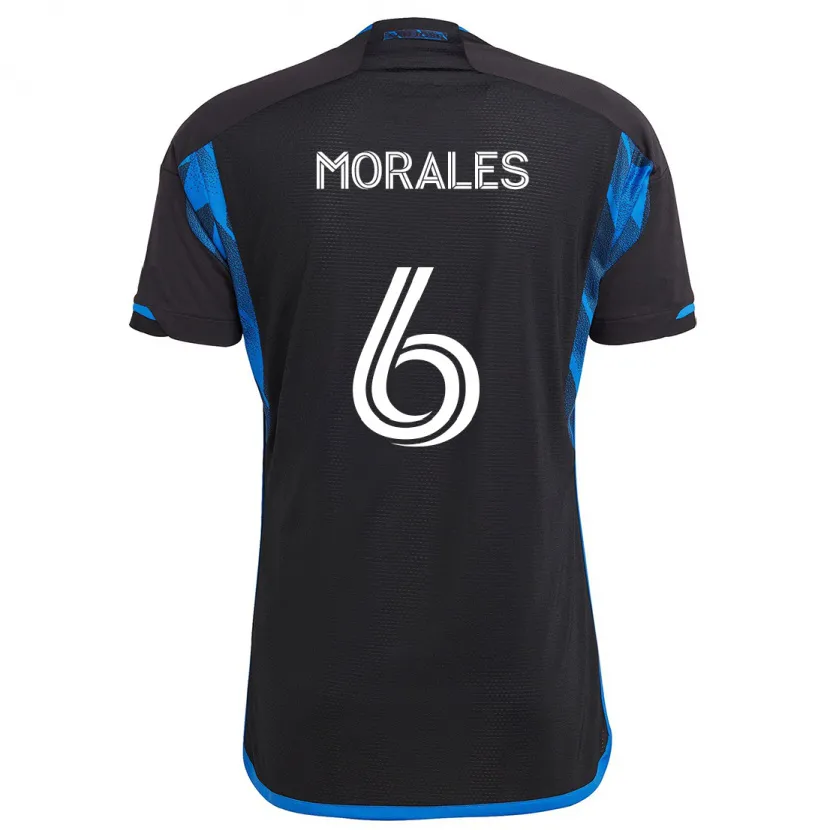 Danxen Kinder Alfredo Morales #6 Blau Schwarz Heimtrikot Trikot 2024/25 T-Shirt