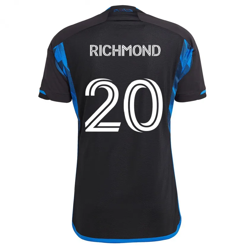 Danxen Kinder Will Richmond #20 Blau Schwarz Heimtrikot Trikot 2024/25 T-Shirt