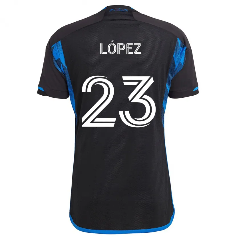 Danxen Kinder Hernán López #23 Blau Schwarz Heimtrikot Trikot 2024/25 T-Shirt