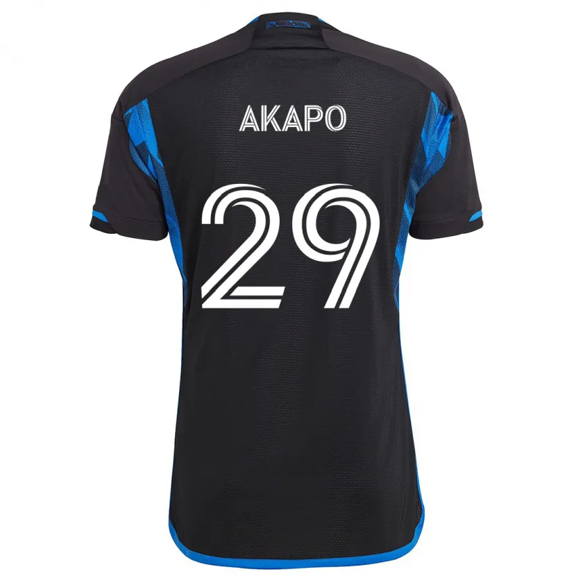 Danxen Kinder Carlos Akapo #29 Blau Schwarz Heimtrikot Trikot 2024/25 T-Shirt