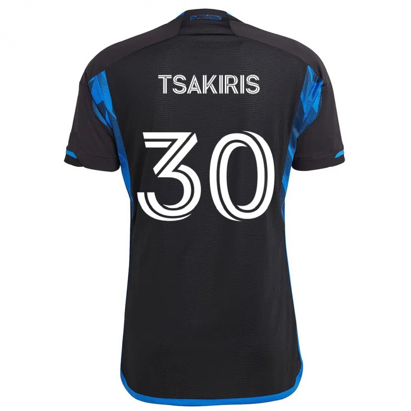 Danxen Kinder Niko Tsakiris #30 Blau Schwarz Heimtrikot Trikot 2024/25 T-Shirt