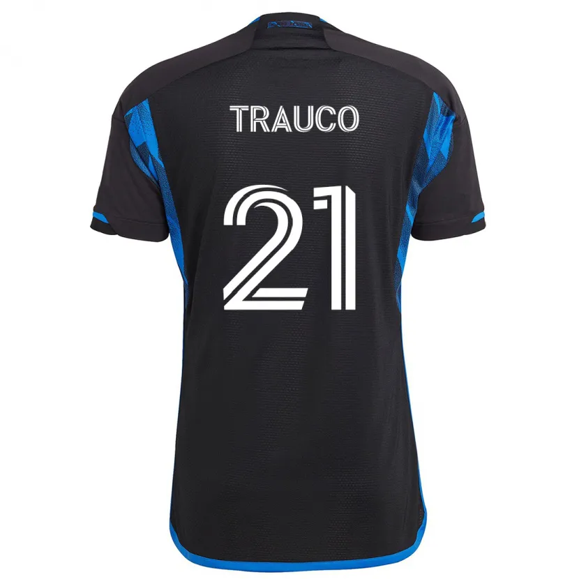 Danxen Kinder Miguel Trauco #21 Blau Schwarz Heimtrikot Trikot 2024/25 T-Shirt