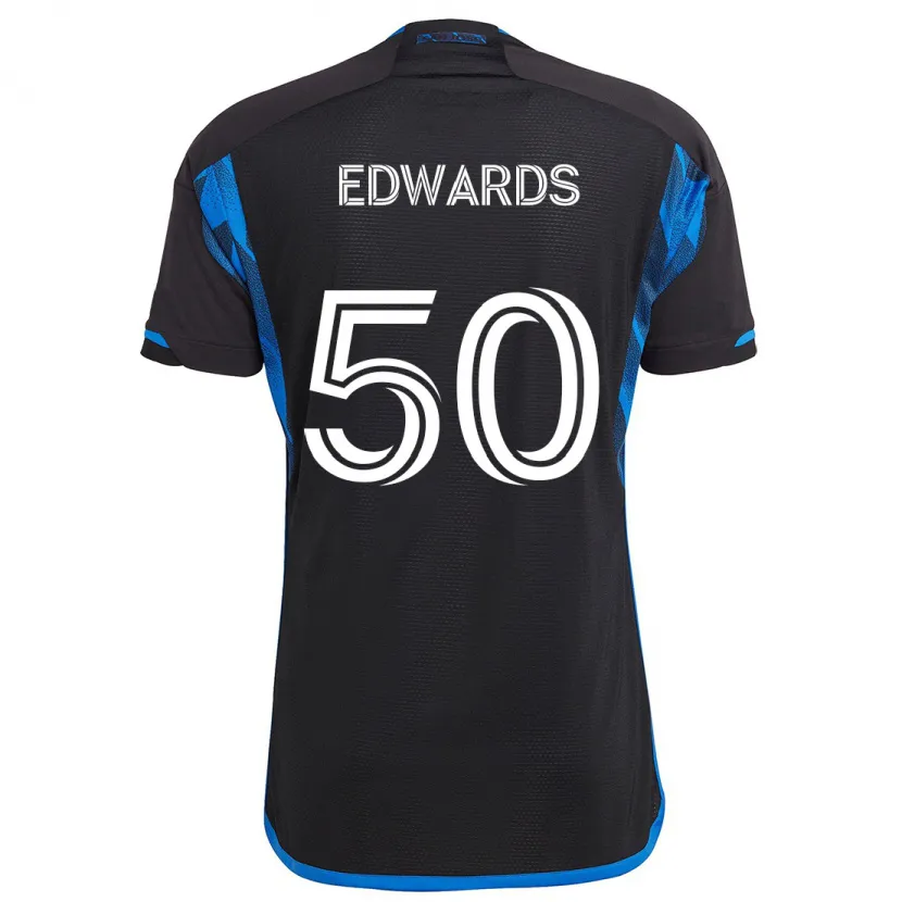 Danxen Kinder Aaron Edwards #50 Blau Schwarz Heimtrikot Trikot 2024/25 T-Shirt