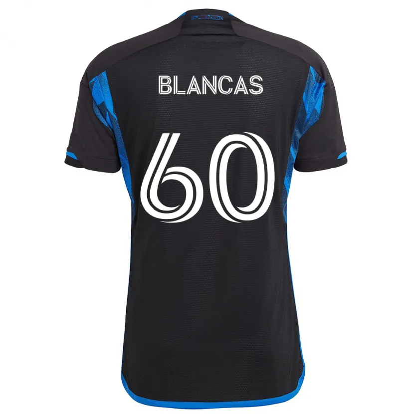 Danxen Kinder Eduardo Blancas #60 Blau Schwarz Heimtrikot Trikot 2024/25 T-Shirt