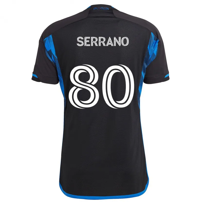 Danxen Kinder David Serrano #80 Blau Schwarz Heimtrikot Trikot 2024/25 T-Shirt