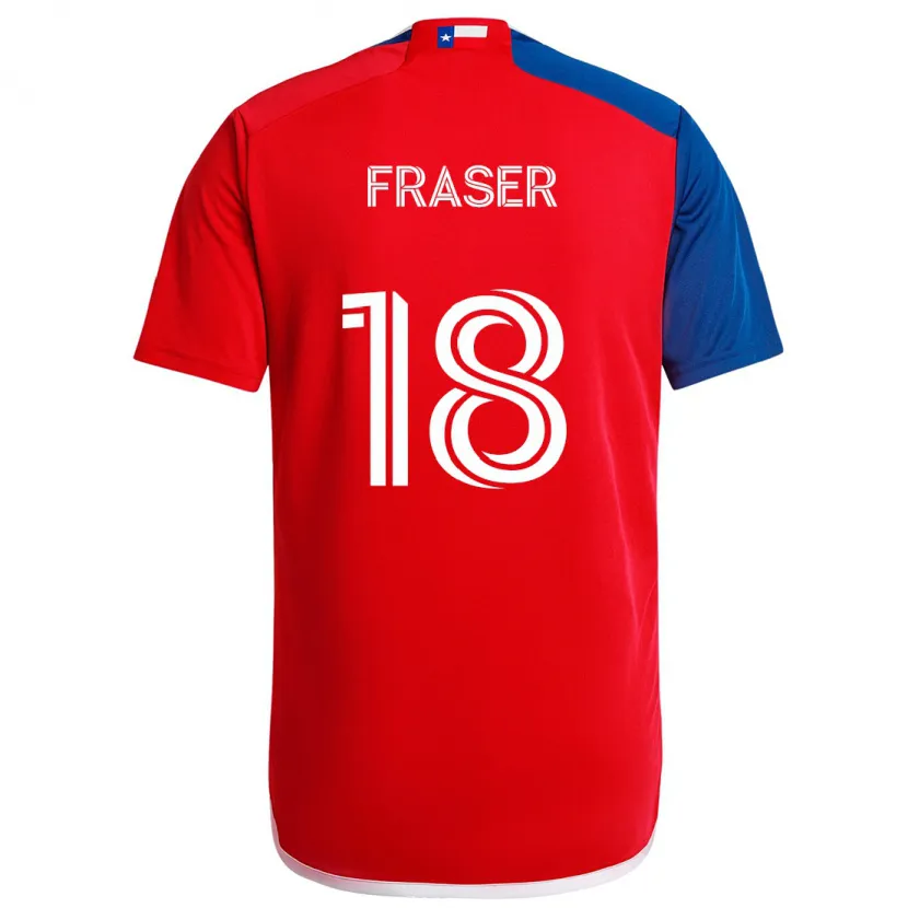 Danxen Kinder Liam Fraser #18 Blau Rot Heimtrikot Trikot 2024/25 T-Shirt