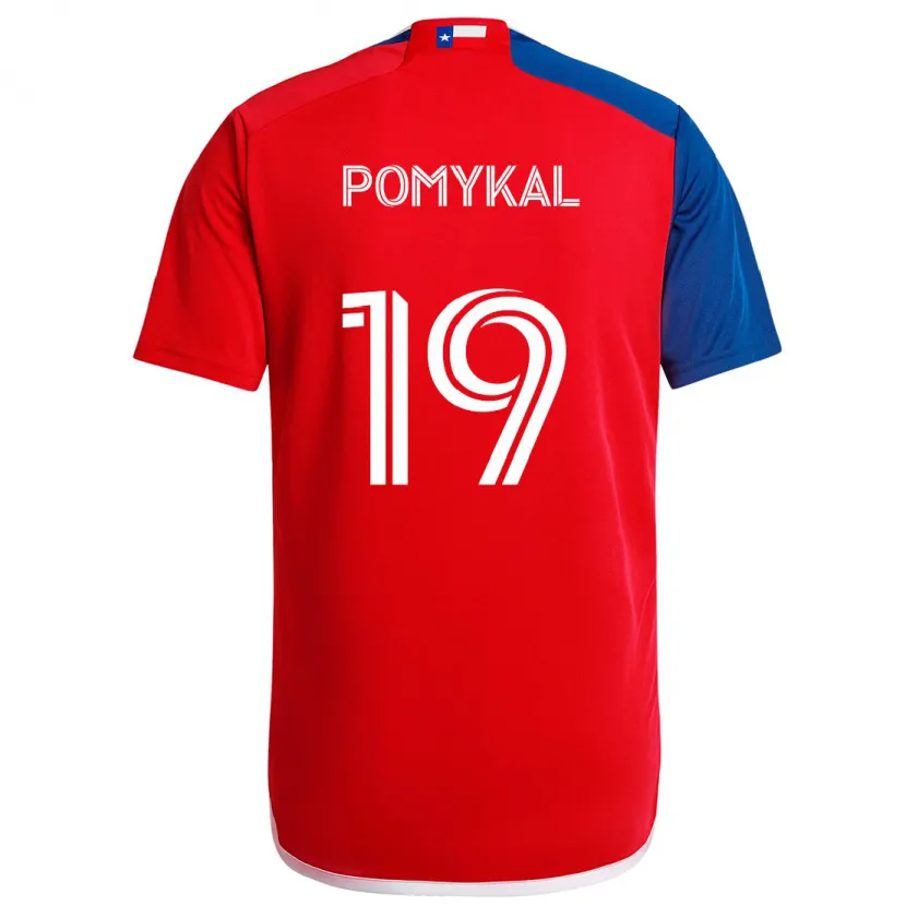 Danxen Kinder Paxton Pomykal #19 Blau Rot Heimtrikot Trikot 2024/25 T-Shirt