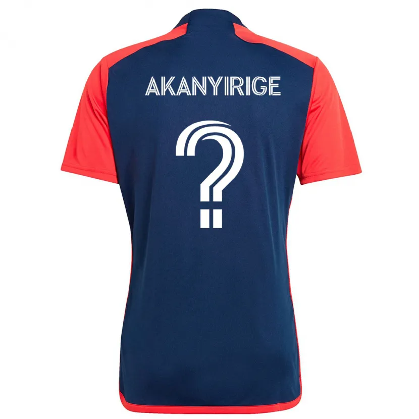 Danxen Kinder Jacob Akanyirige #0 Blau Rot Heimtrikot Trikot 2024/25 T-Shirt