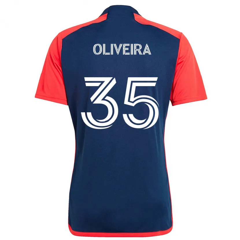 Danxen Kinder Cristiano Oliveira #35 Blau Rot Heimtrikot Trikot 2024/25 T-Shirt