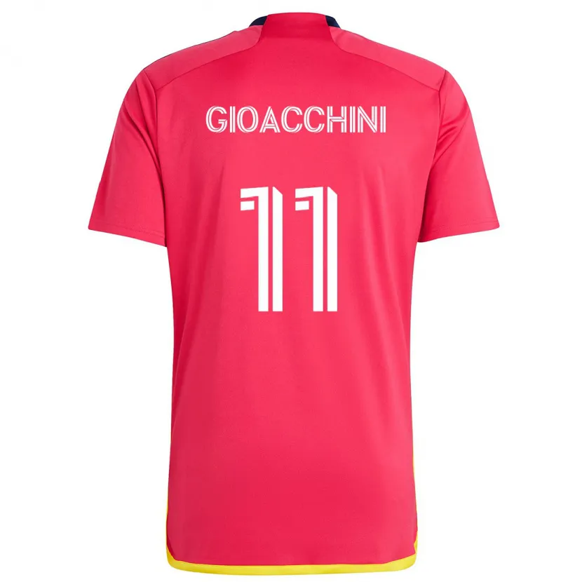 Danxen Kinder Nicholas Gioacchini #11 Rot Blau Heimtrikot Trikot 2024/25 T-Shirt