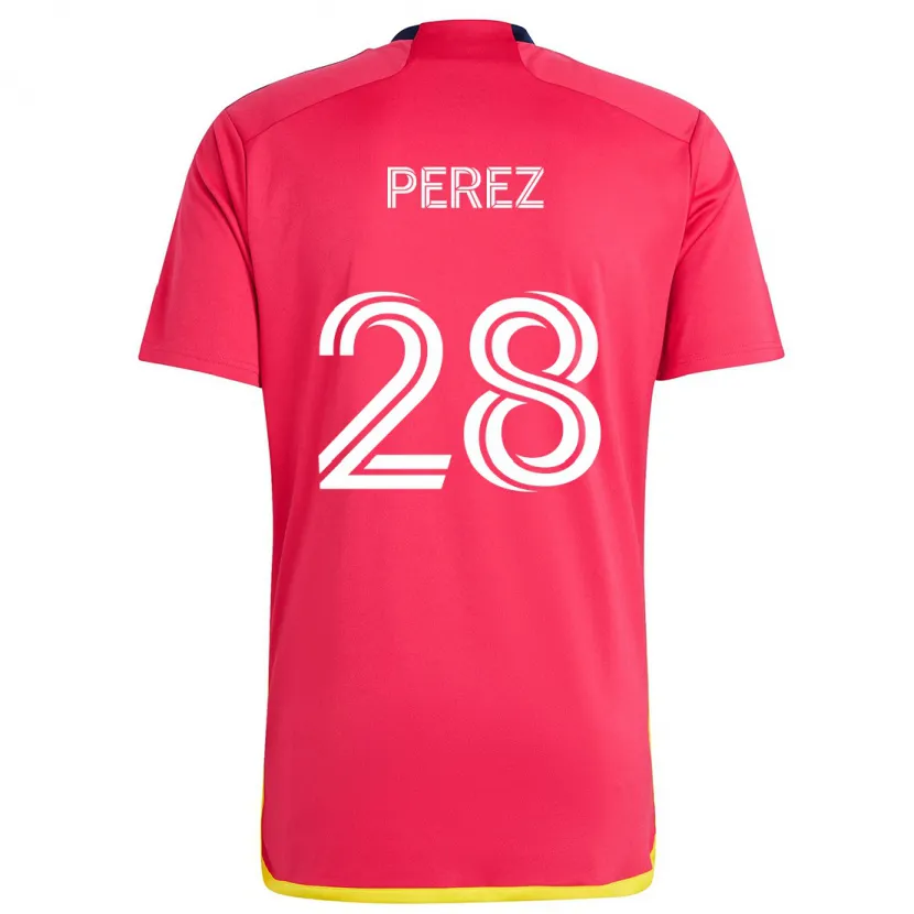 Danxen Kinder Miguel Perez #28 Rot Blau Heimtrikot Trikot 2024/25 T-Shirt