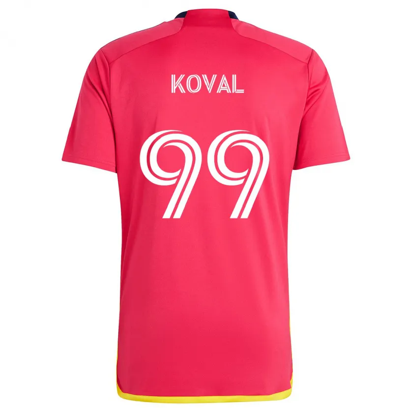 Danxen Kinder Stanislav Koval #99 Rot Blau Heimtrikot Trikot 2024/25 T-Shirt