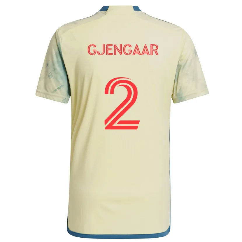 Danxen Kinder Dennis Gjengaar #2 Gelb Rot Blau Heimtrikot Trikot 2024/25 T-Shirt