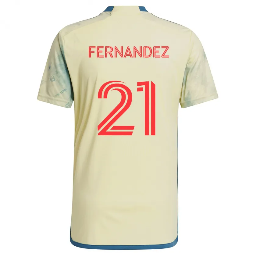 Danxen Kinder Omir Fernandez #21 Gelb Rot Blau Heimtrikot Trikot 2024/25 T-Shirt