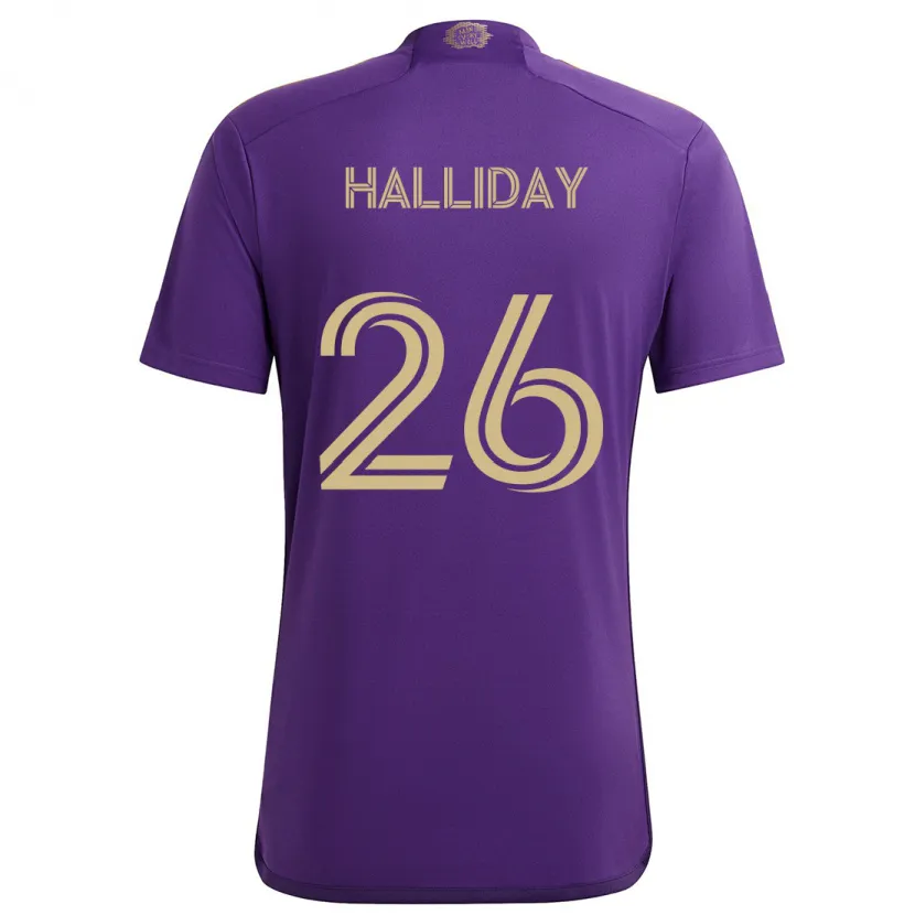 Danxen Kinder Michael Halliday #26 Lila Gelb Heimtrikot Trikot 2024/25 T-Shirt