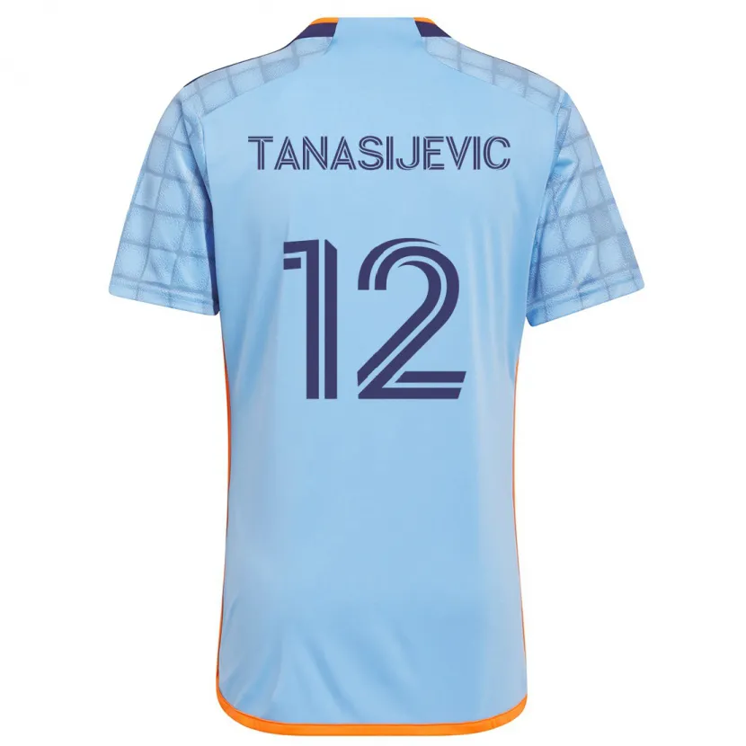 Danxen Kinder Strahinja Tanasijevic #12 Blau Orange Heimtrikot Trikot 2024/25 T-Shirt