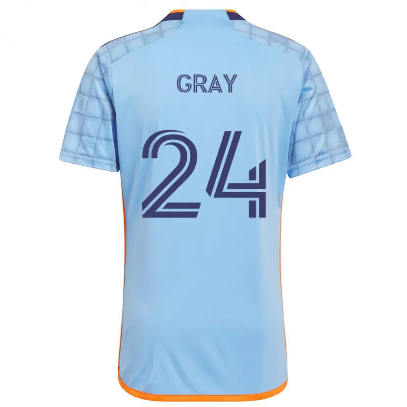 Danxen Kinder Tayvon Gray #24 Blau Orange Heimtrikot Trikot 2024/25 T-Shirt