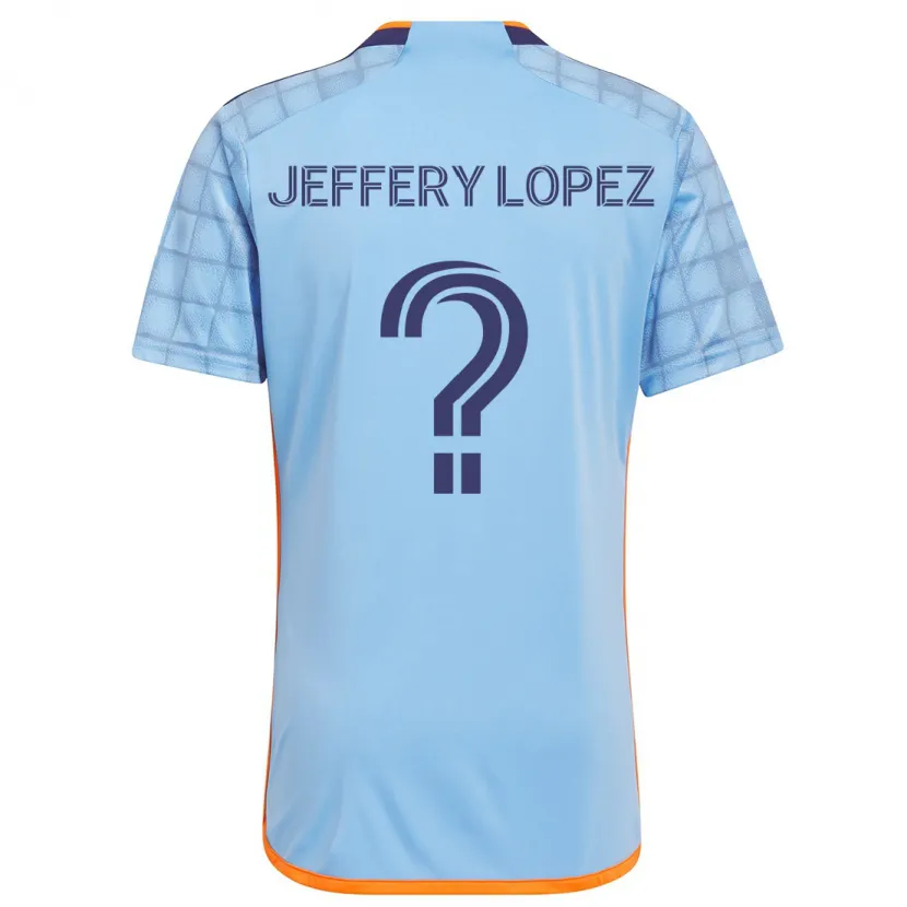 Danxen Kinder Jeffery López #0 Blau Orange Heimtrikot Trikot 2024/25 T-Shirt