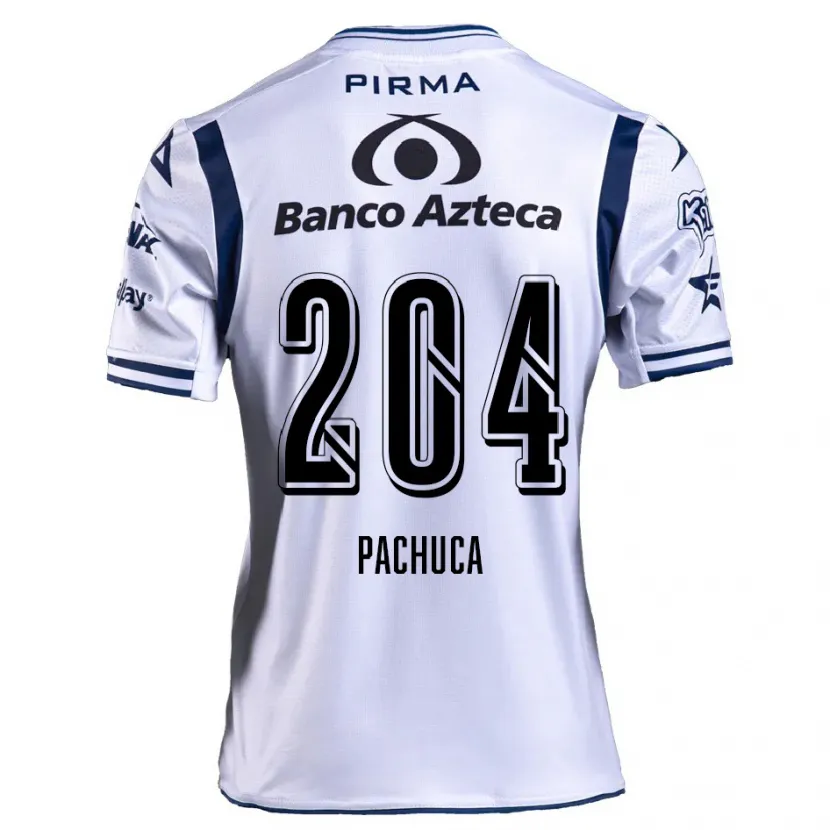 Danxen Kinder José Pachuca #204 Weiß Marineblau Heimtrikot Trikot 2024/25 T-Shirt