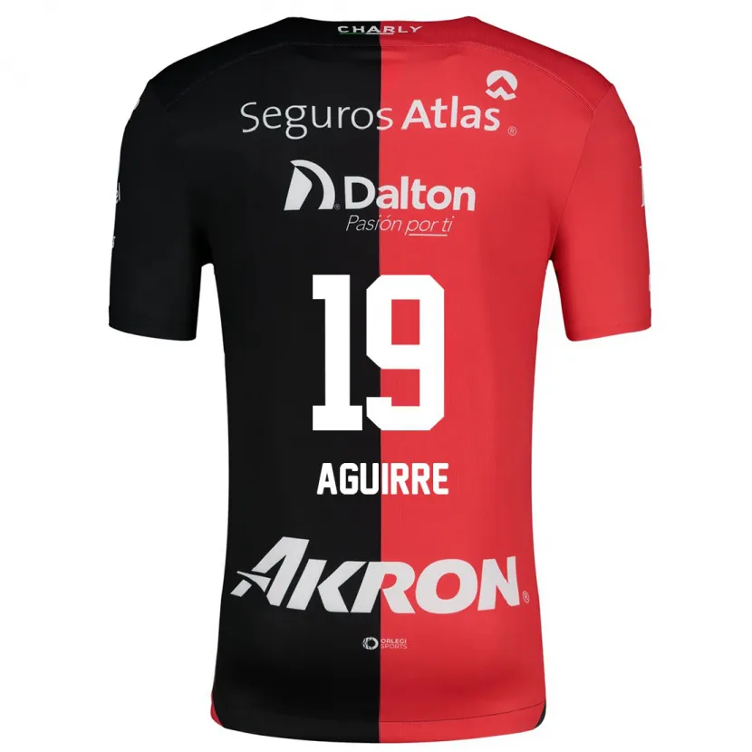 Danxen Kinder Eduardo Aguirre #19 Rot Schwarz Heimtrikot Trikot 2024/25 T-Shirt