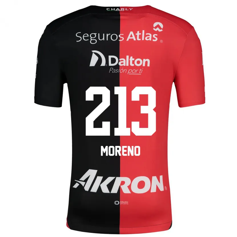 Danxen Kinder Eduardo Moreno #213 Rot Schwarz Heimtrikot Trikot 2024/25 T-Shirt