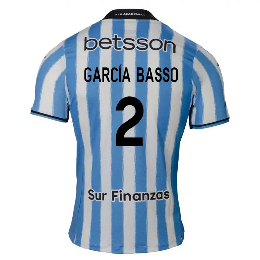 Danxen Kinder Agustín García Basso #2 Blau Weiß Schwarz Heimtrikot Trikot 2024/25 T-Shirt