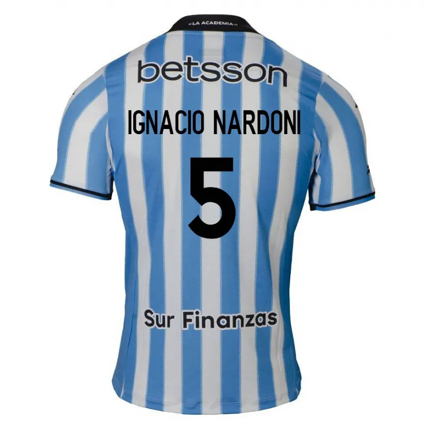 Danxen Kinder Juan Ignacio Nardoni #5 Blau Weiß Schwarz Heimtrikot Trikot 2024/25 T-Shirt