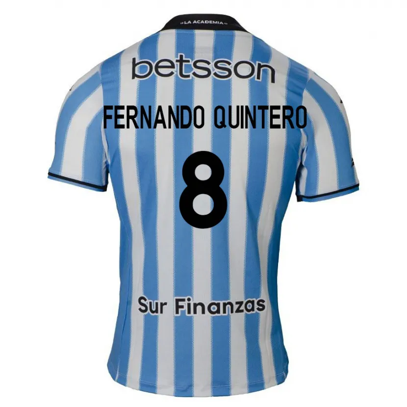 Danxen Kinder Juan Fernando Quintero #8 Blau Weiß Schwarz Heimtrikot Trikot 2024/25 T-Shirt