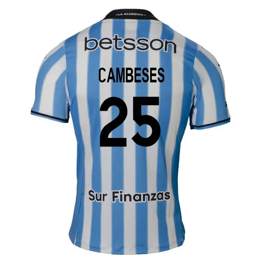 Danxen Kinder Facundo Cambeses #25 Blau Weiß Schwarz Heimtrikot Trikot 2024/25 T-Shirt