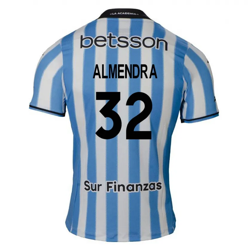 Danxen Kinder Agustín Almendra #32 Blau Weiß Schwarz Heimtrikot Trikot 2024/25 T-Shirt