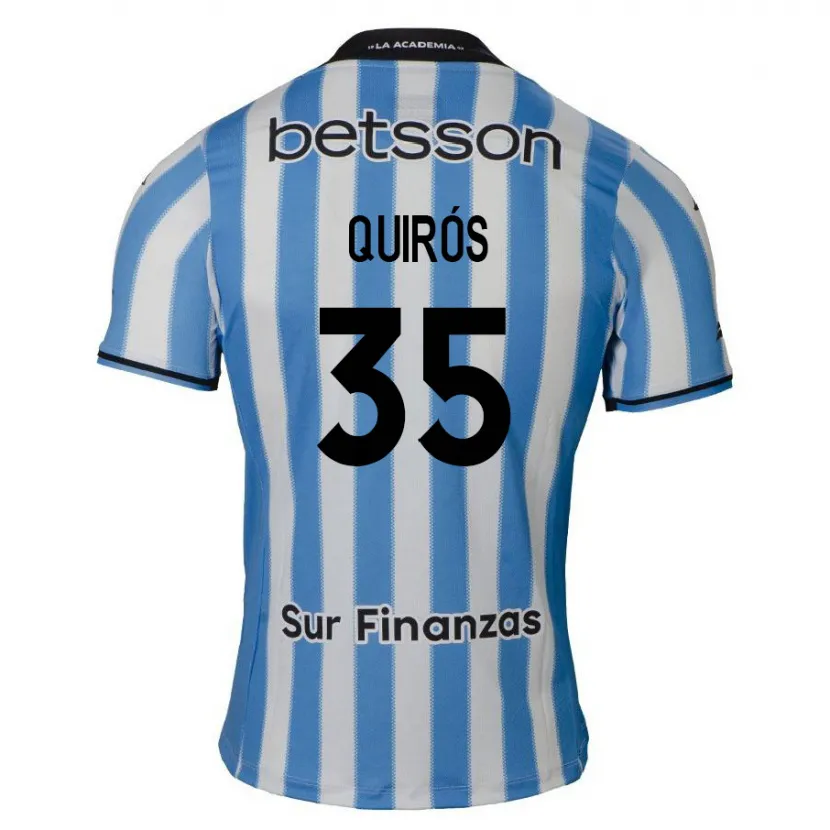 Danxen Kinder Santiago Quirós #35 Blau Weiß Schwarz Heimtrikot Trikot 2024/25 T-Shirt