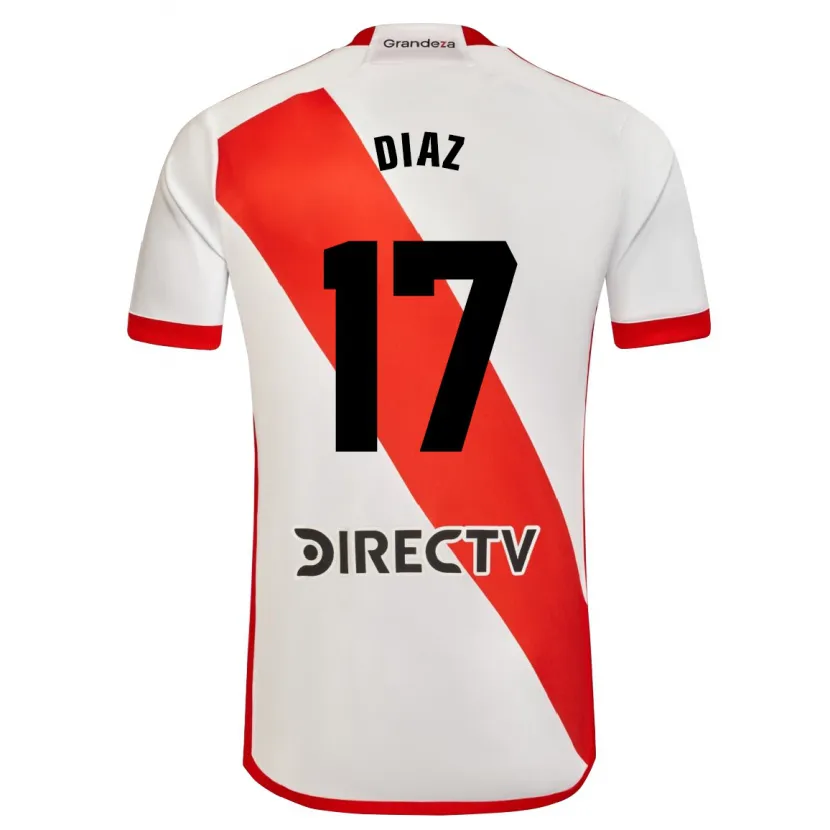 Danxen Kinder Paulo Díaz #17 Weiß Rot Heimtrikot Trikot 2024/25 T-Shirt