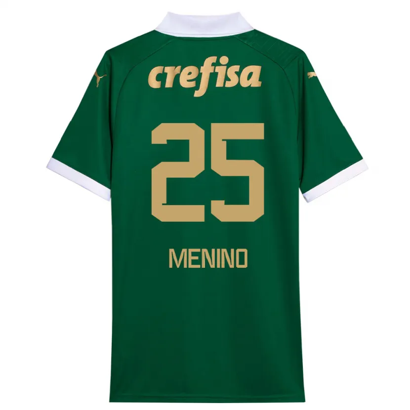 Danxen Kinder Gabriel Menino #25 Grün Weiß Heimtrikot Trikot 2024/25 T-Shirt