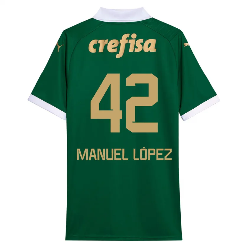 Danxen Kinder José Manuel López #42 Grün Weiß Heimtrikot Trikot 2024/25 T-Shirt