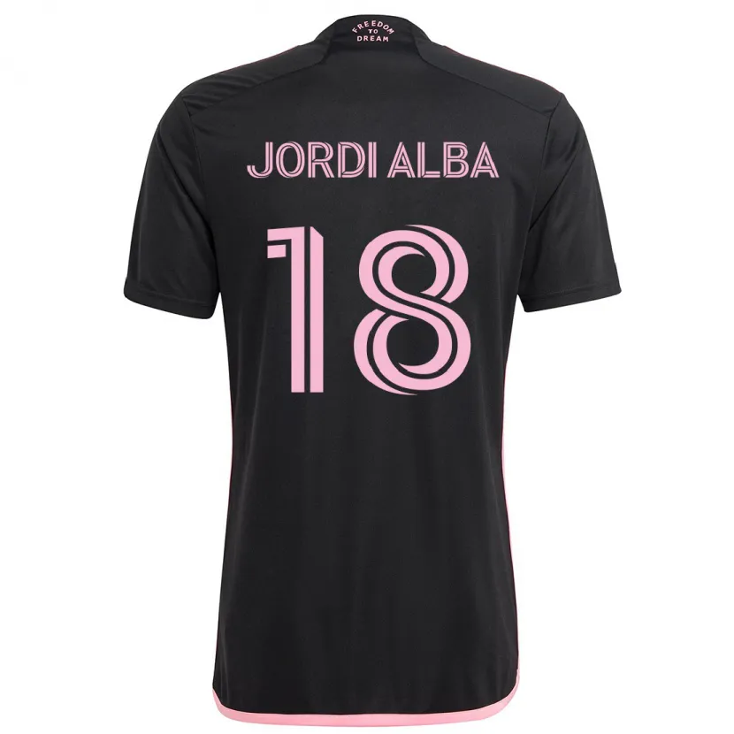 Danxen Kinder Jordi Alba #18 Schwarz Auswärtstrikot Trikot 2024/25 T-Shirt