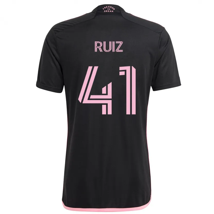 Danxen Kinder David Ruíz #41 Schwarz Auswärtstrikot Trikot 2024/25 T-Shirt