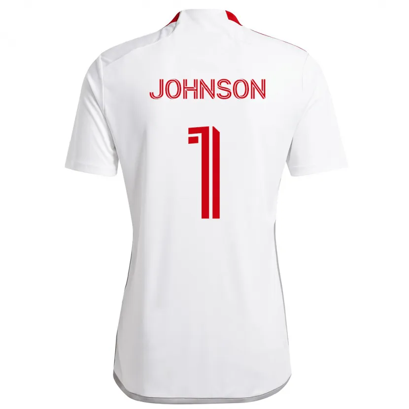 Danxen Kinder Sean Johnson #1 Weiß Rot Auswärtstrikot Trikot 2024/25 T-Shirt