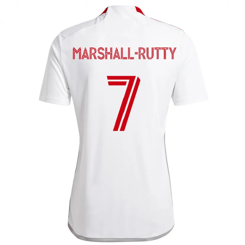 Danxen Kinder Jahkeele Marshall-Rutty #7 Weiß Rot Auswärtstrikot Trikot 2024/25 T-Shirt