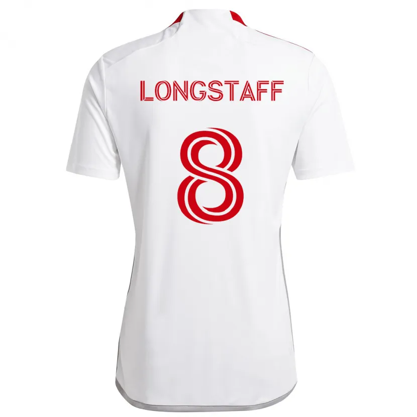 Danxen Kinder Matty Longstaff #8 Weiß Rot Auswärtstrikot Trikot 2024/25 T-Shirt