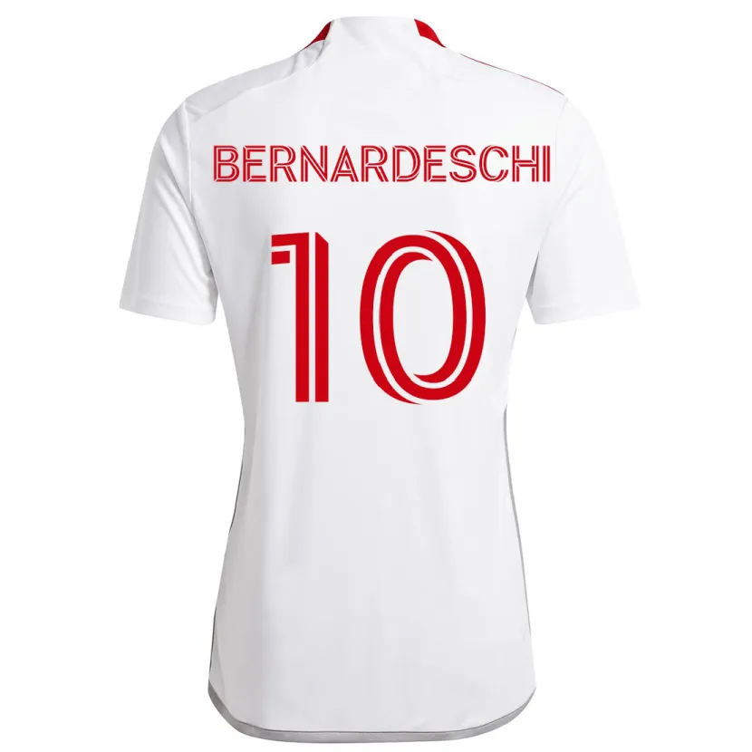 Danxen Kinder Federico Bernardeschi #10 Weiß Rot Auswärtstrikot Trikot 2024/25 T-Shirt