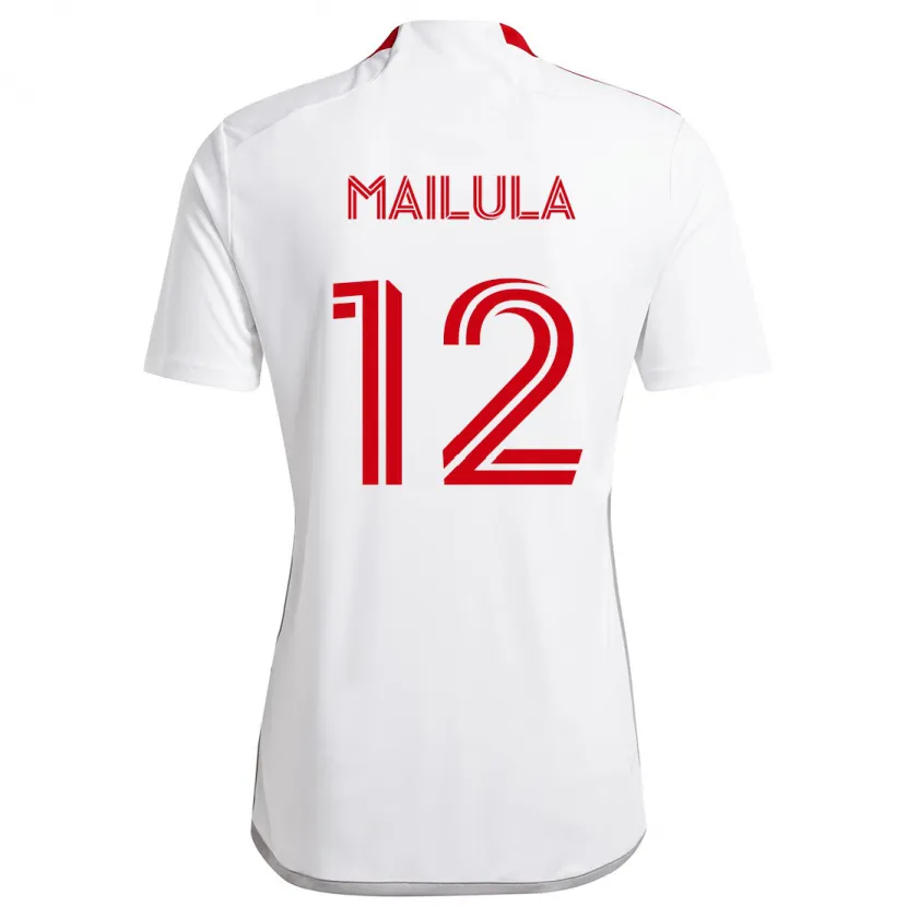 Danxen Kinder Cassius Mailula #12 Weiß Rot Auswärtstrikot Trikot 2024/25 T-Shirt