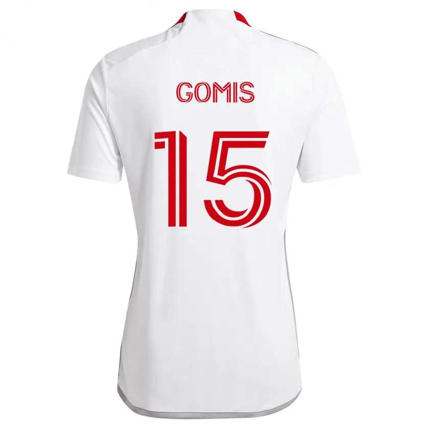 Danxen Kinder Nicksoen Gomis #15 Weiß Rot Auswärtstrikot Trikot 2024/25 T-Shirt