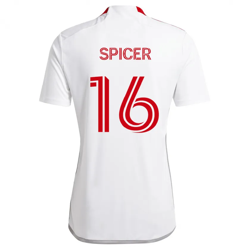 Danxen Kinder Tyrese Spicer #16 Weiß Rot Auswärtstrikot Trikot 2024/25 T-Shirt