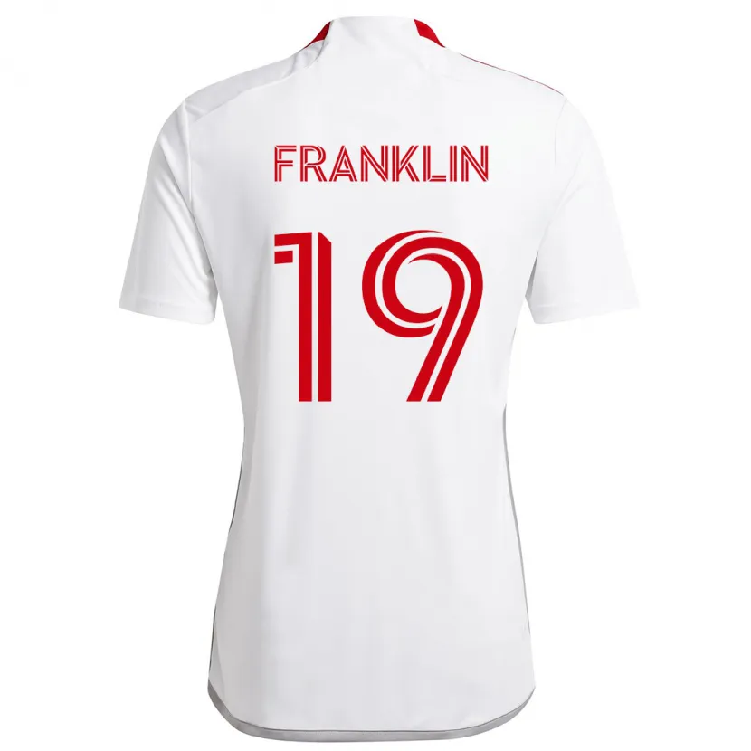 Danxen Kinder Kobe Franklin #19 Weiß Rot Auswärtstrikot Trikot 2024/25 T-Shirt