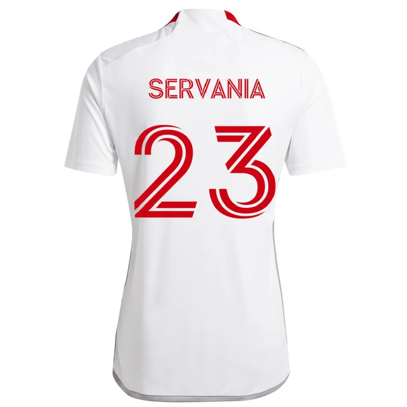 Danxen Kinder Brandon Servania #23 Weiß Rot Auswärtstrikot Trikot 2024/25 T-Shirt