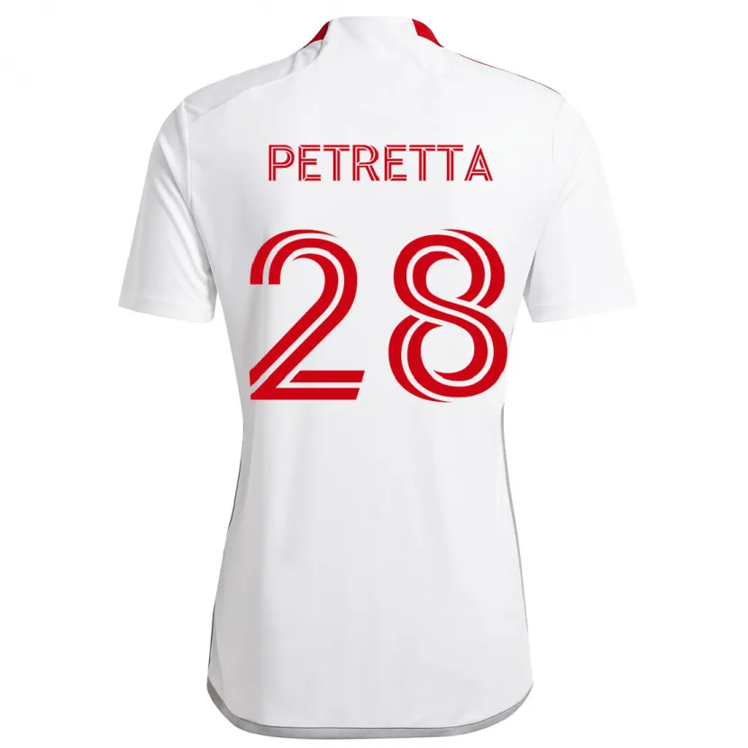 Danxen Kinder Raoul Petretta #28 Weiß Rot Auswärtstrikot Trikot 2024/25 T-Shirt