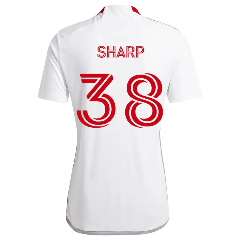 Danxen Kinder Charlie Sharp #38 Weiß Rot Auswärtstrikot Trikot 2024/25 T-Shirt