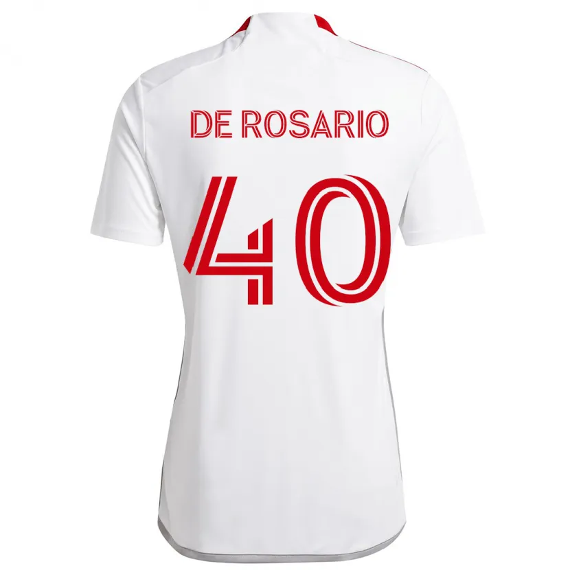 Danxen Kinder Adisa De Rosario #40 Weiß Rot Auswärtstrikot Trikot 2024/25 T-Shirt