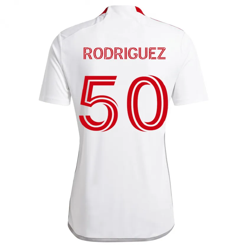 Danxen Kinder Abraham Rodriguez #50 Weiß Rot Auswärtstrikot Trikot 2024/25 T-Shirt